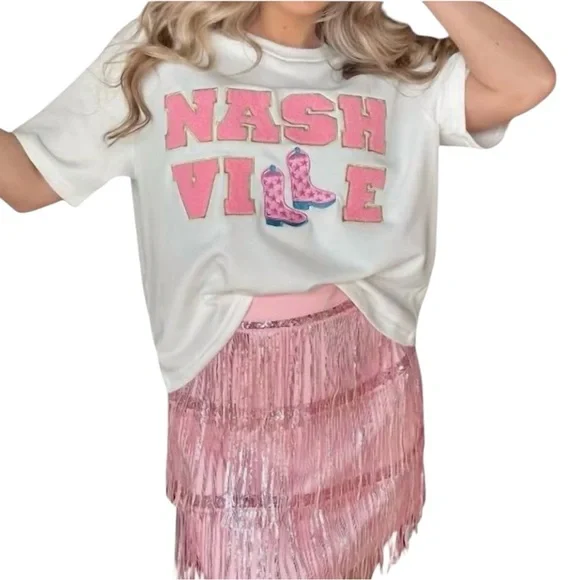 Nashville Main Strip cropped oversized T - Picture 3 of 7